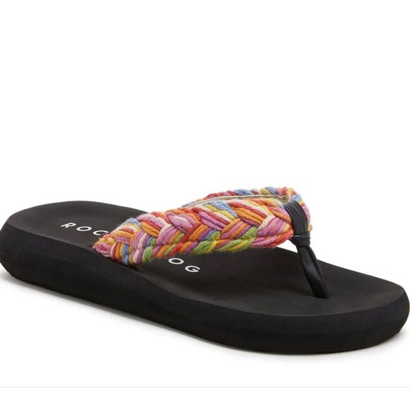 Rocket Dog Black Sandals with Colorful Braided Straps - Picture 2 of 5